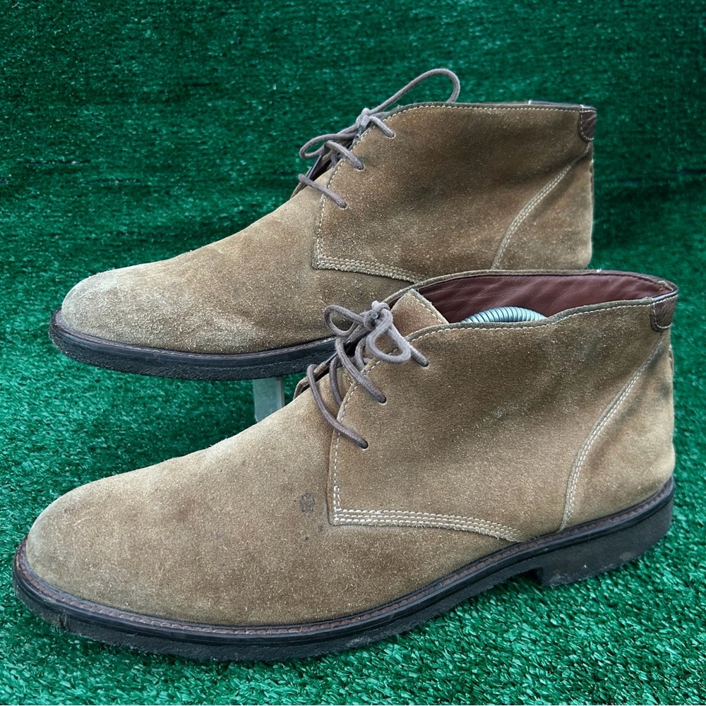 Johnston & Murphy Copeland Chukka Boots 25-1872 Camel Suede Mens 11.5 Crepe Sole